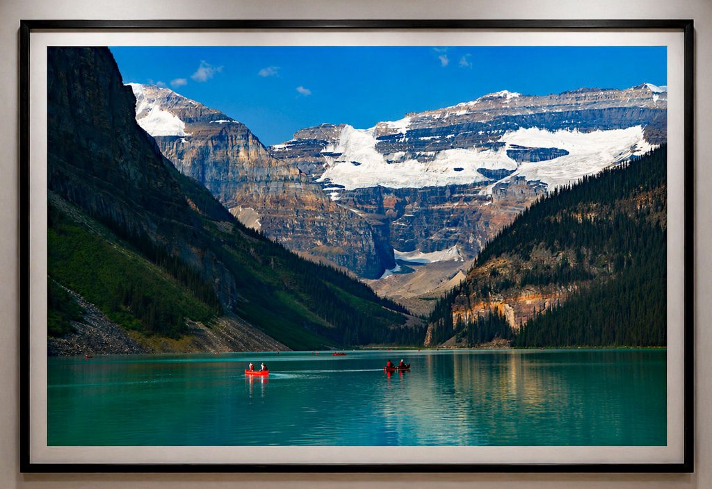 Iconic Lake Louise
Banff National Park
July 5, 2023
I captured this scene on a calm summer day when Lake Louise felt almost impossibly still, the turquoise water reflecting the weight and age of the surrounding peaks. The canoes, small and bright against the vast landscape, drew me in—they added just enough life without disturbing the quiet. I wanted this image to feel like a moment of pause, where you can sense both the scale of the mountains and the serenity of simply being there, drifting in the middle of it all.