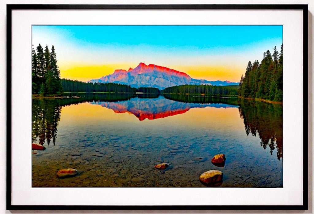 Two Jack Lake Panorama
Banff National Park
July 9, 2023

As dawn’s first light filtered through a veil of wildfire haze, Mount Rundle emerged in soft relief, its form mirrored with striking clarity in the still waters of Two Jack Lake. This photograph marked my first award-winning image in the 2023 Banff National Park photo contest.