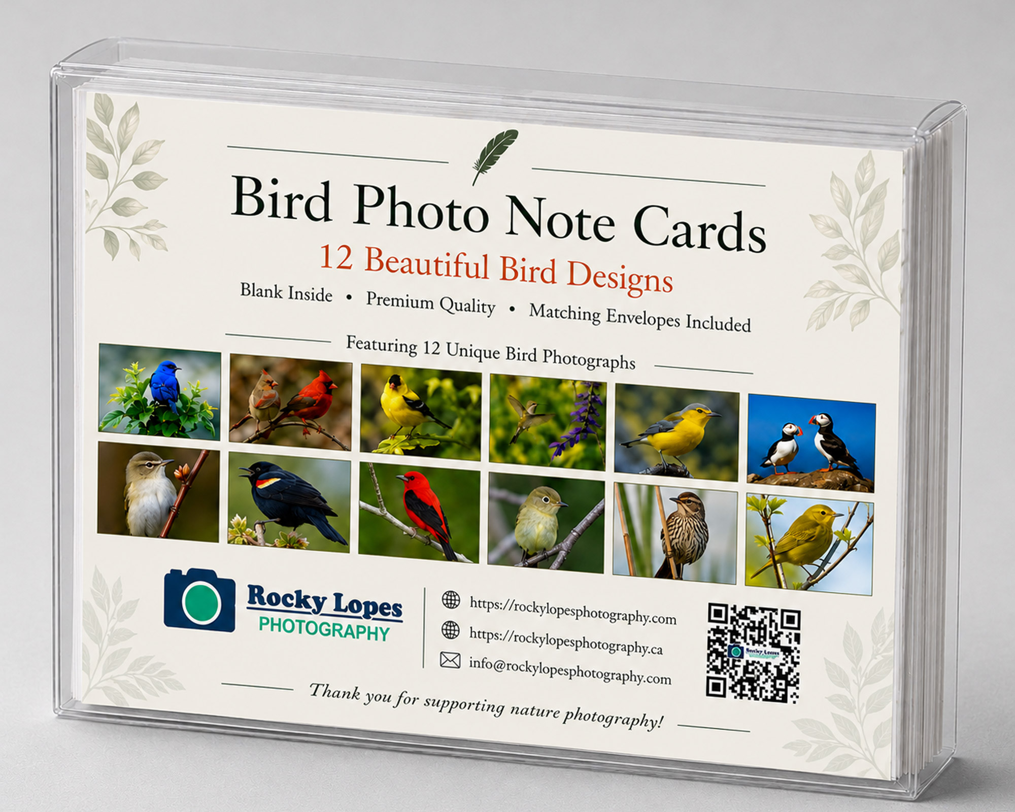 Bird photo note cards
