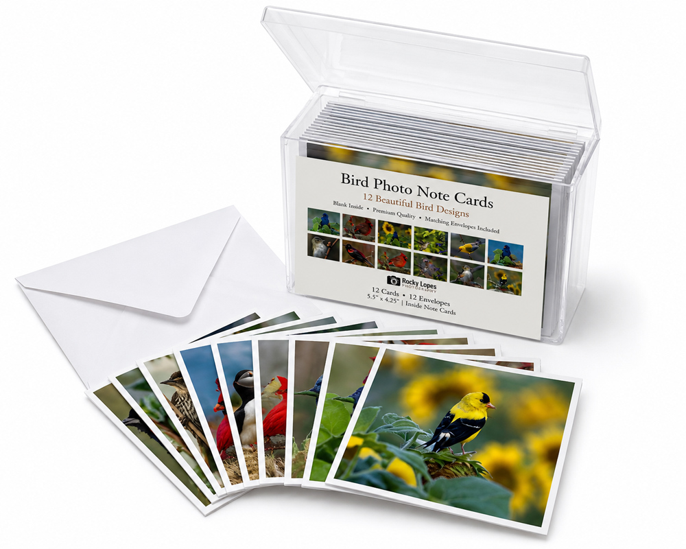 Bird Photo Note Cards Box of 12