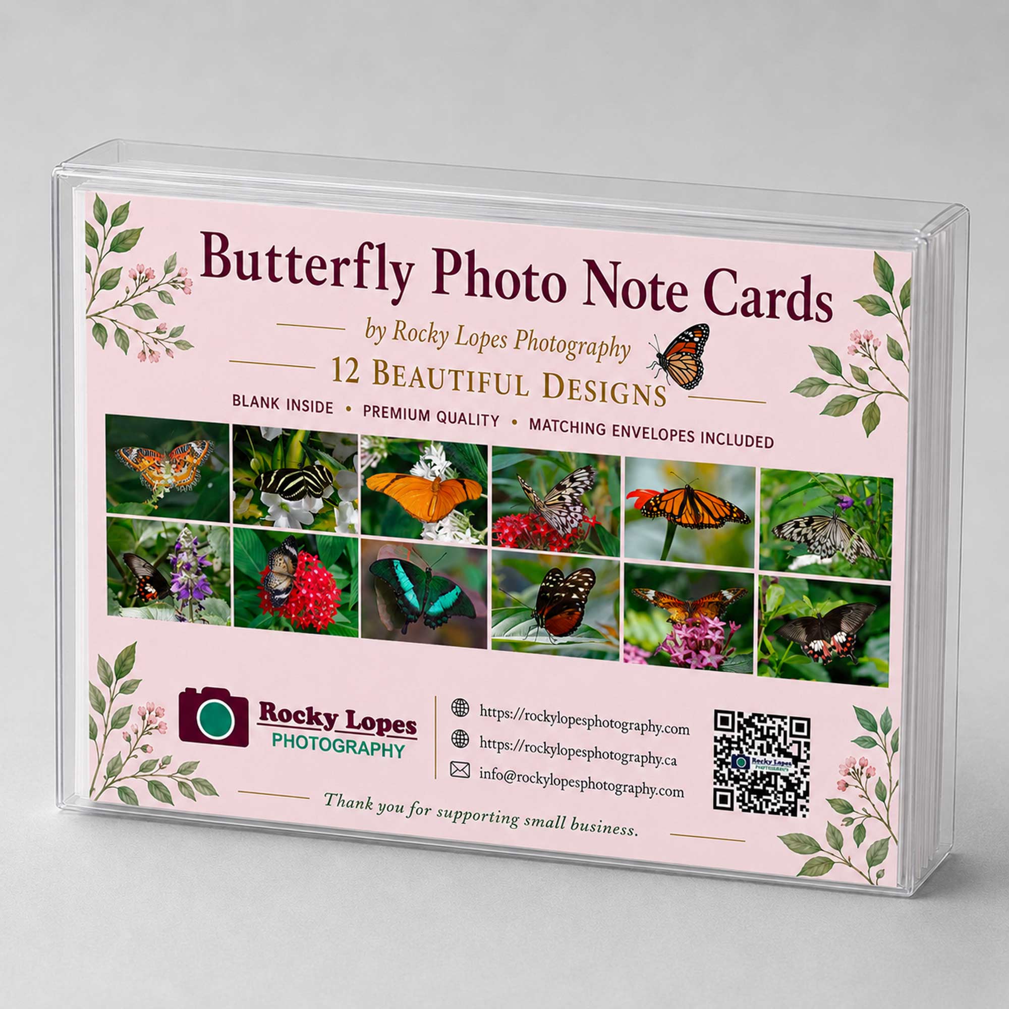 Butterfly Photo Note Cards Box of 12